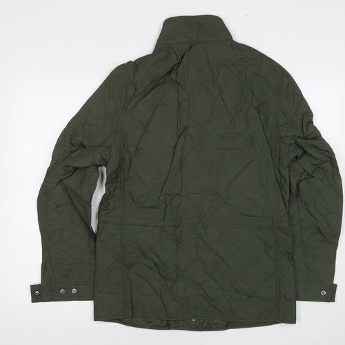 Marks and Spencer Mens Green Quilted Coat Size S Zip
