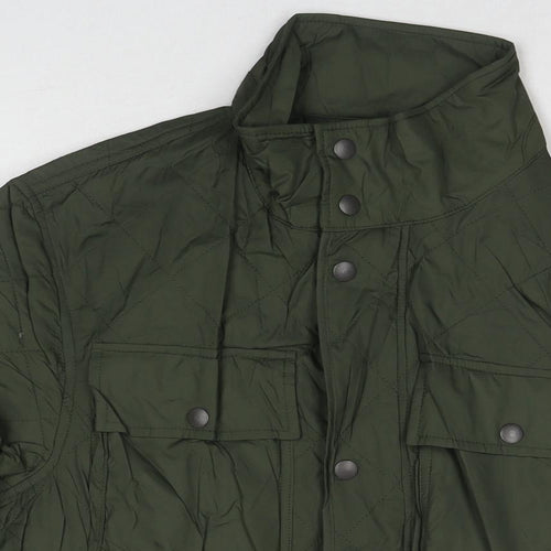 Marks and Spencer Mens Green Quilted Coat Size S Zip
