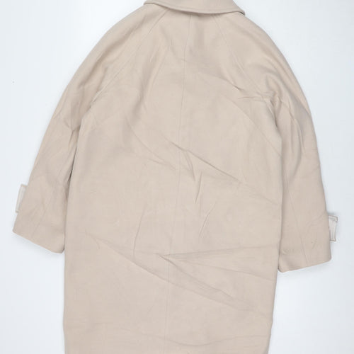 Marks and Spencer Womens Beige Overcoat Coat Size XS Button