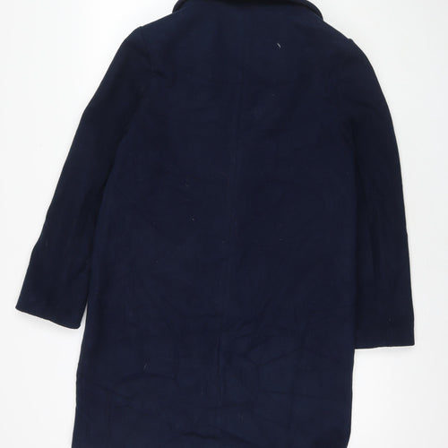 Marks and Spencer Womens Blue Overcoat Coat Size 10 Button