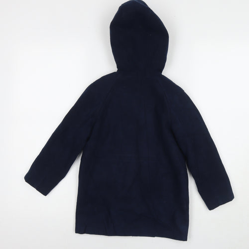 Minoti Boys Blue Overcoat Coat Size 4-5 Years Zip