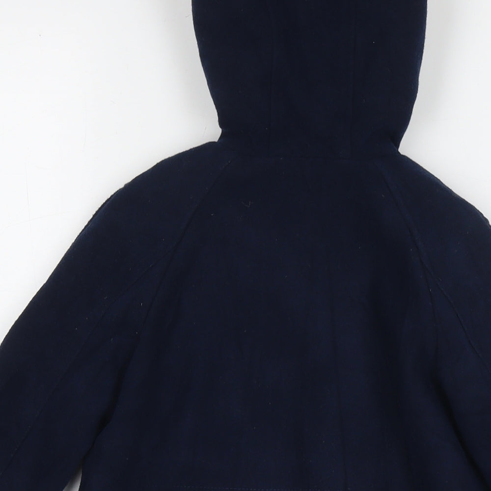 Minoti Boys Blue Overcoat Coat Size 4-5 Years Zip