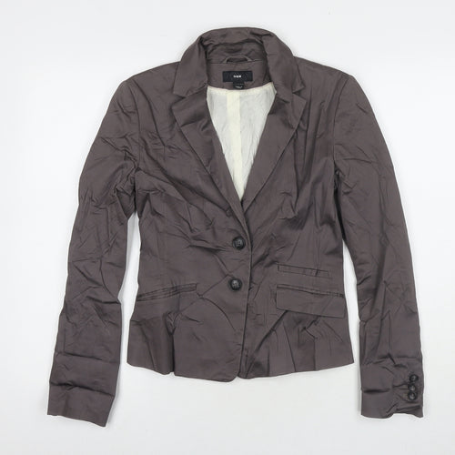 H&M Womens Brown Jacket Blazer Size 10 Button