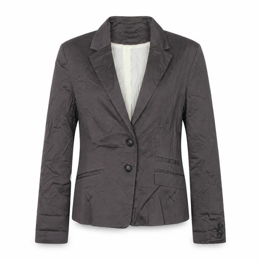 Front view of H&M women’s brown jacket blazer, size UK 10, button