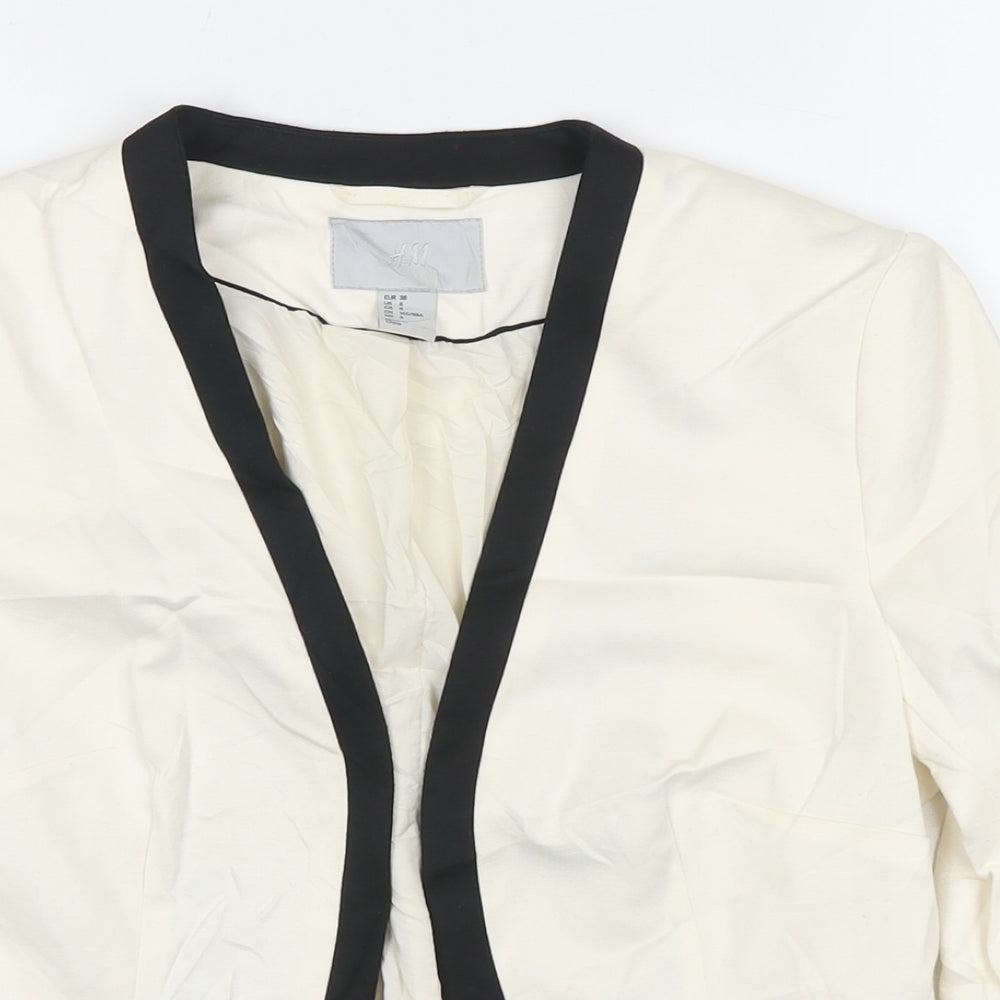 H&M Womens White Jacket Blazer Size 10