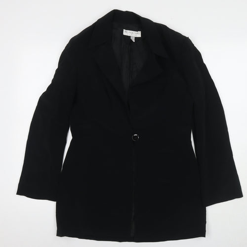 Belinda Ch'Ng Womens Black Jacket Blazer Size 12 Buckle