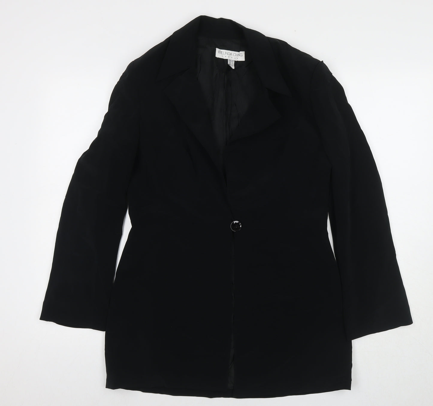 Belinda Ch'Ng Womens Black Jacket Blazer Size 12 Buckle