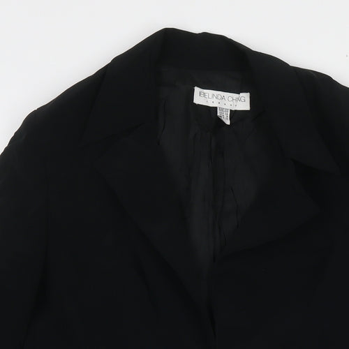 Belinda Ch'Ng Womens Black Jacket Blazer Size 12 Buckle