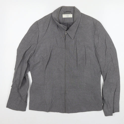 Wallis Womens Grey Jacket Blazer Size 12 Zip