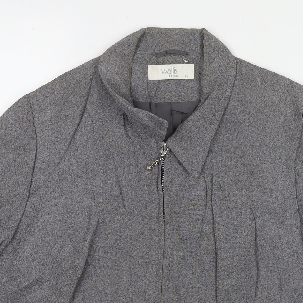 Wallis Womens Grey Jacket Blazer Size 12 Zip