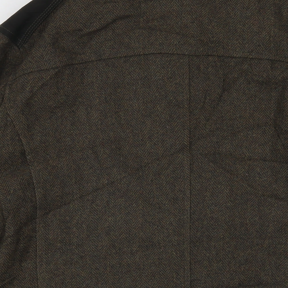 Tokyo Laundry Mens Brown Overcoat Coat Size L Zip