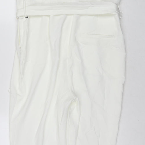 NEXT Womens White Polyester Jumpsuit One-Piece Size 12 L25 in Zip