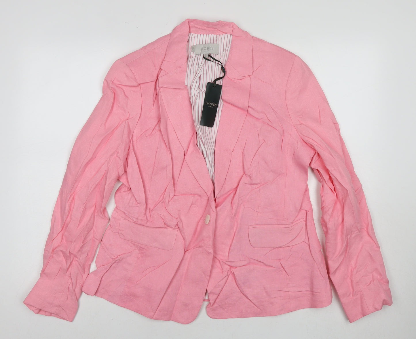 Hobbs Womens Pink Jacket Blazer Size 16 Button