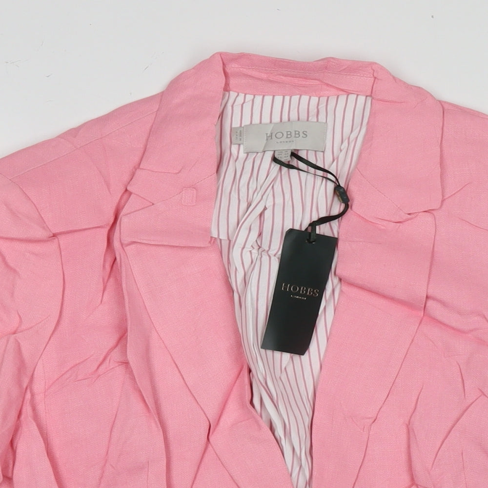 Hobbs Womens Pink Jacket Blazer Size 16 Button