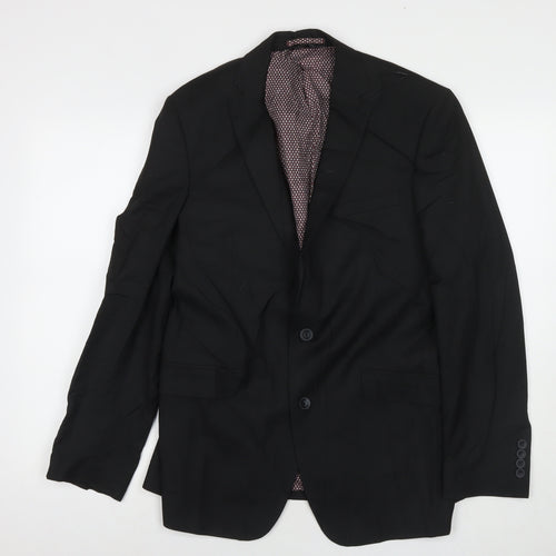 Marks and Spencer Mens Black Polyester Jacket Suit Jacket Size 40 Regular