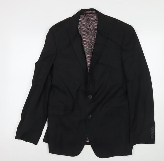 Marks and Spencer Mens Black Polyester Jacket Suit Jacket Size 40 Regular