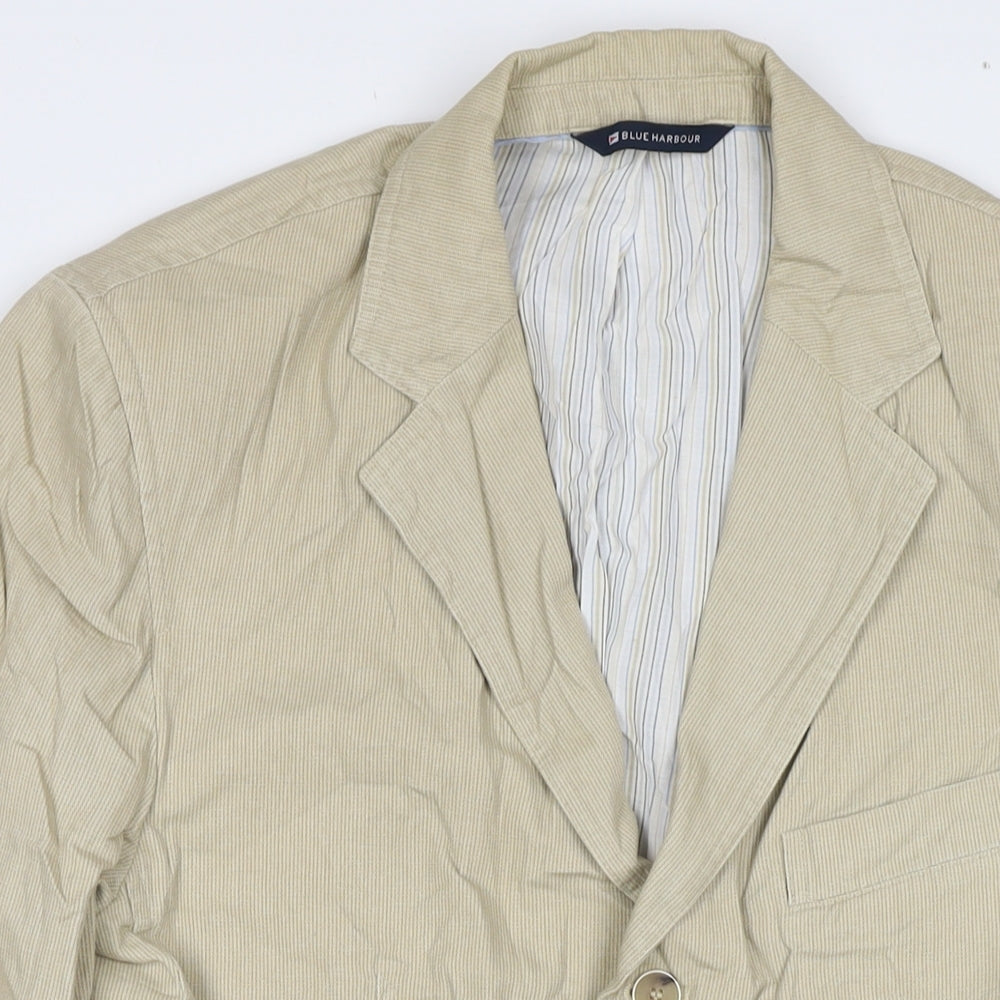 Blue Harbour Mens Beige Jacket Blazer Size M Button