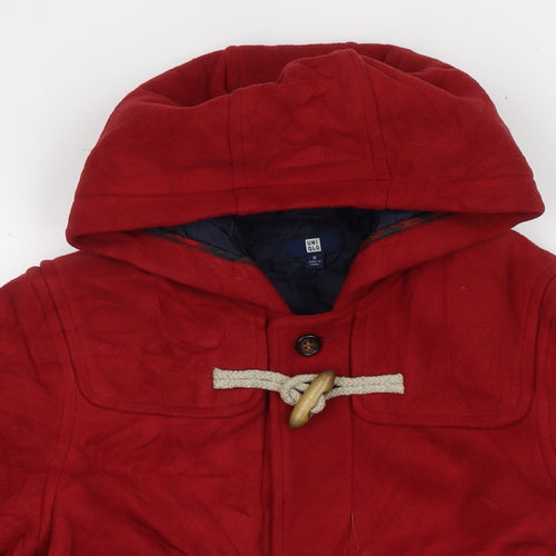 Uniqlo Girls Red Overcoat Coat Size 11 Years Button