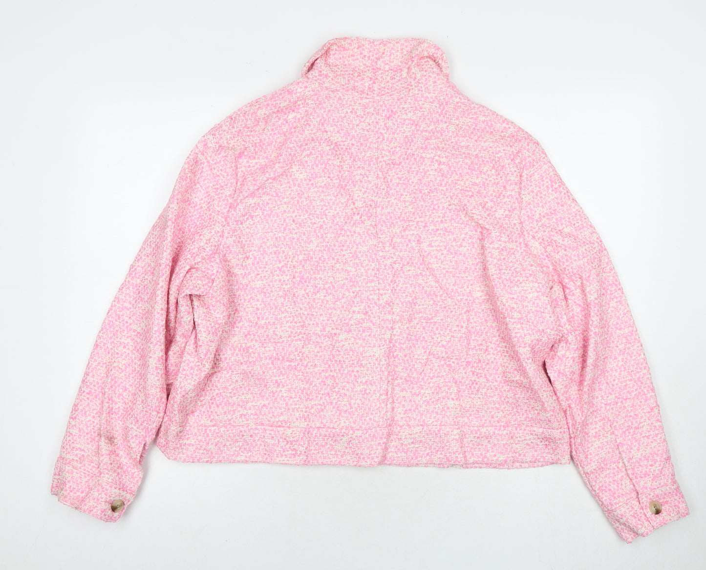 Marks and Spencer Womens Pink Pea Coat Coat Size 16 Button