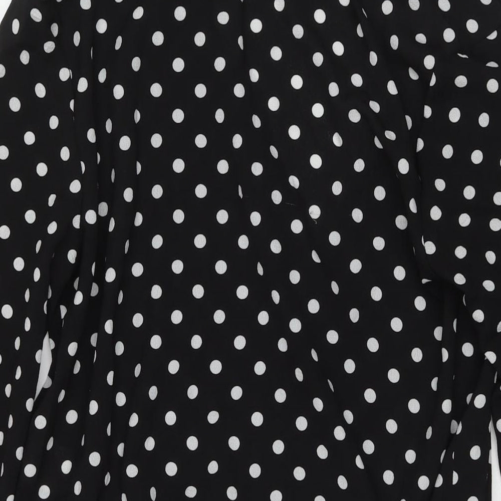 PARISIAN SIGNATURE Womens Black Polka Dot Polyester Bodysuit One-Piece Size 12 Snap