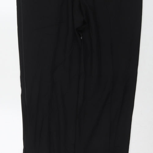 Marks and Spencer Mens Black Polyester Dress Pants Trousers Size 34 in L33 in Regular Zip