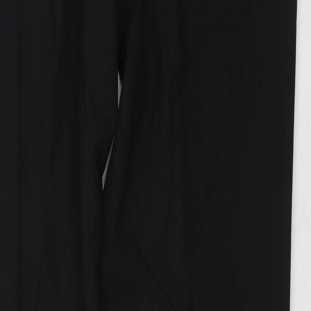 Marks and Spencer Mens Black Polyester Dress Pants Trousers Size 34 in L33 in Regular Zip