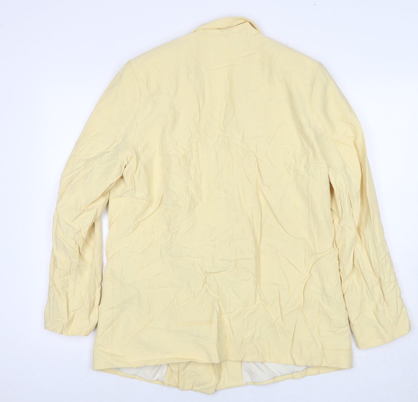 H&M Womens Yellow Jacket Blazer Size 16 Button