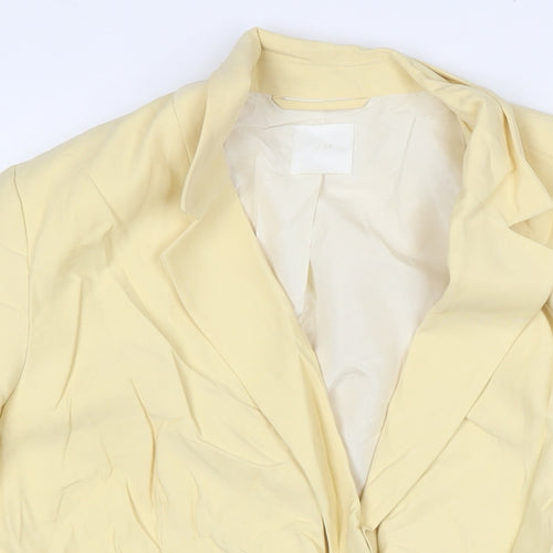 H&M Womens Yellow Jacket Blazer Size 16 Button