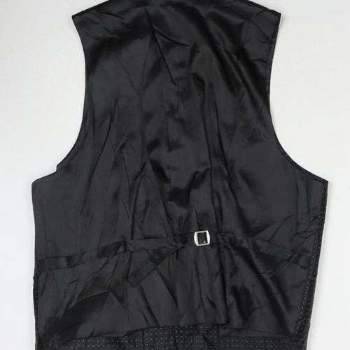 Greenwoods Mens Black Polyester Jacket Suit Waistcoat Size 2XL Regular