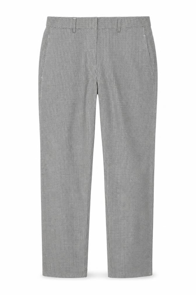 Front view of Marks & Spencer women’s beige polyester trousers, size UK 10, 27-inch leg regular zip