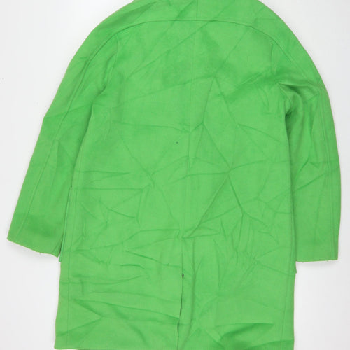 Marks and Spencer Womens Green Overcoat Coat Size 12 Button