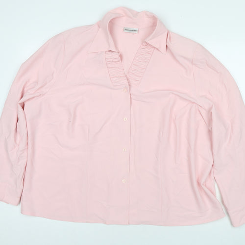 Sommerman Womens Pink Polyester Basic Button-Up Size 26 Collared