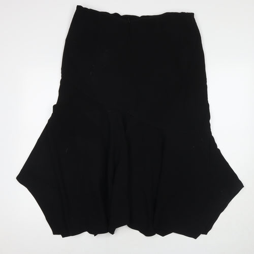 Florence & Fred Womens Black Polyester Trumpet Skirt Size 16 Zip