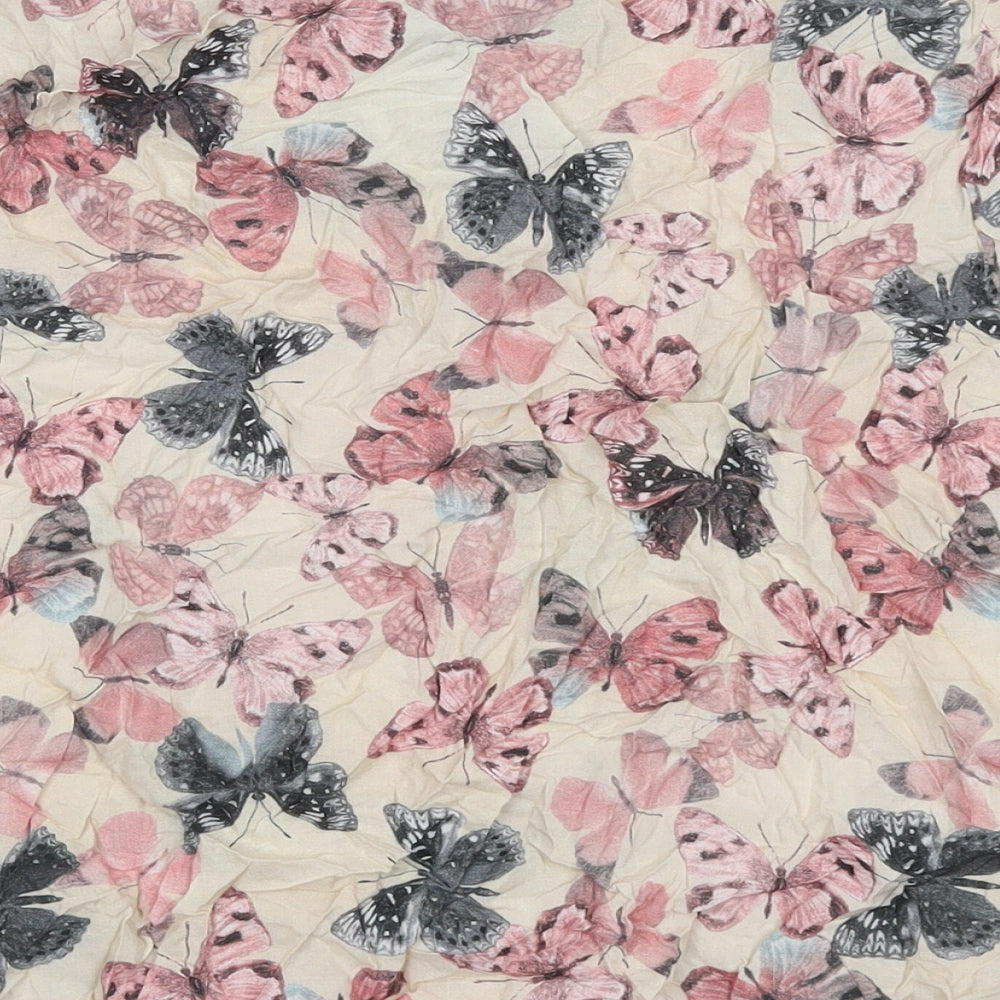 Mona Womens Beige Viscose Basic Blouse Size 20 V-Neck - Butterflies