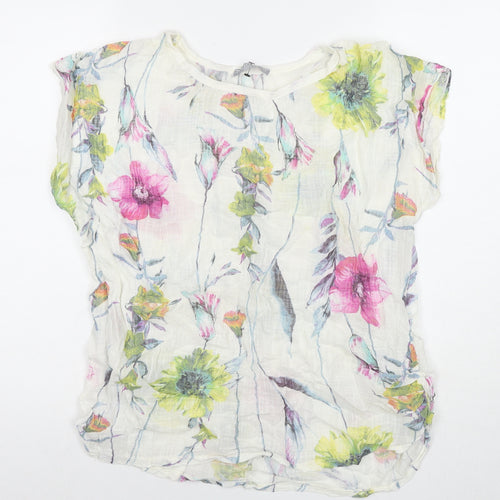 LV Clothing Womens Multicoloured Floral Cotton Basic Tank One Size Round Neck