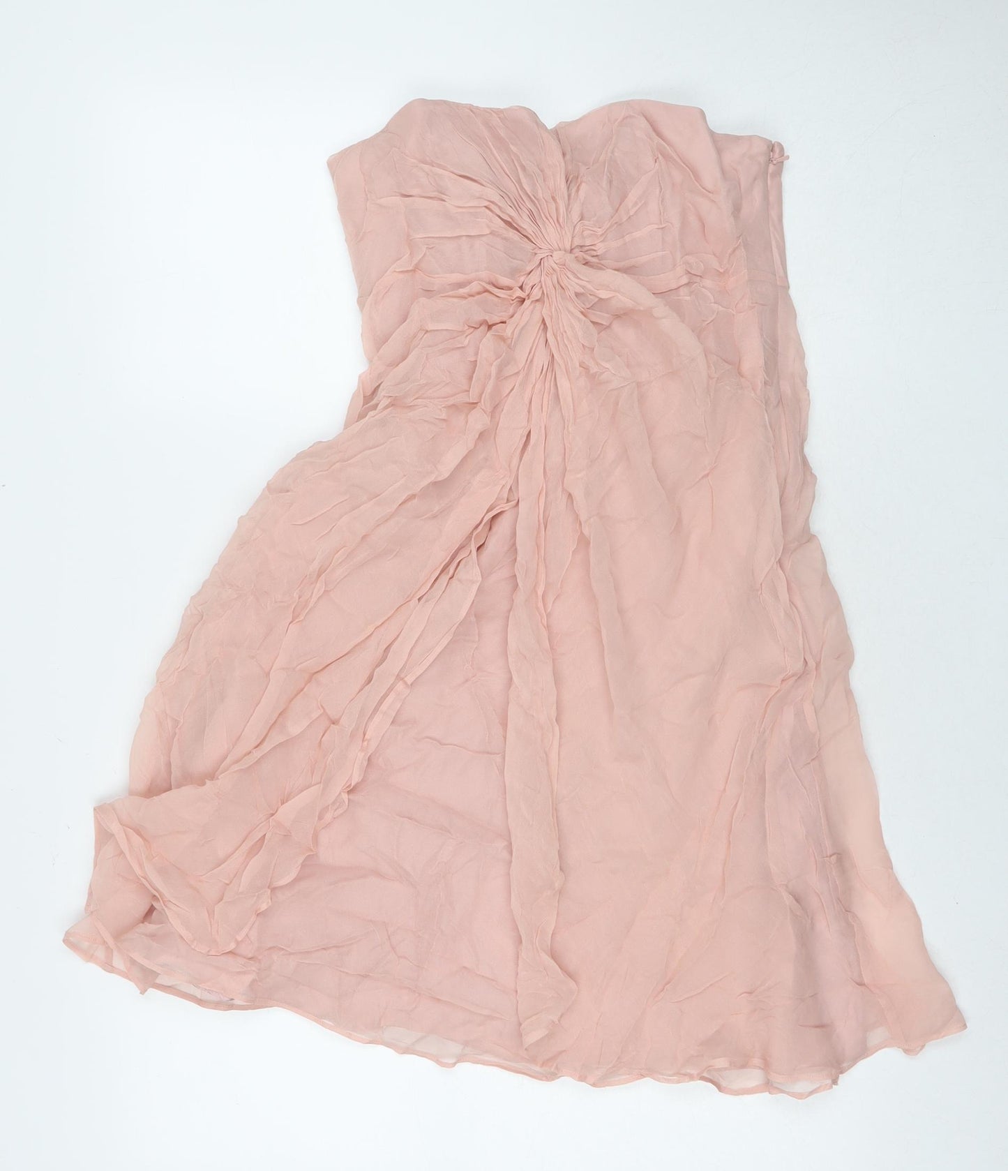 Coast Womens Pink Silk Mini Size 12 Sweetheart Zip - Strapless