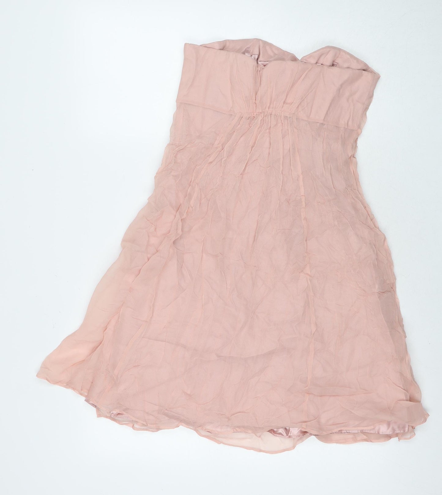 Coast Womens Pink Silk Mini Size 12 Sweetheart Zip - Strapless