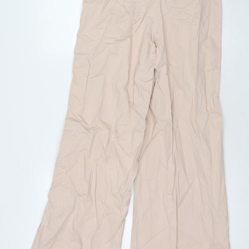 Zara Womens Beige Cotton Trousers Size S L32 in Regular Zip