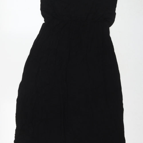 Boohoo Womens Black Viscose Maxi Size 14 Scoop Neck Pullover