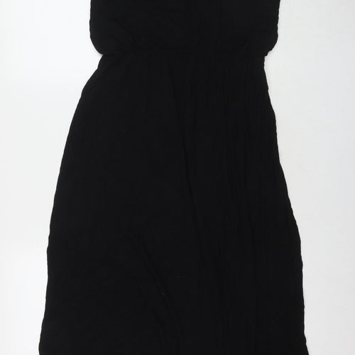 Boohoo Womens Black Viscose Maxi Size 14 Scoop Neck Pullover