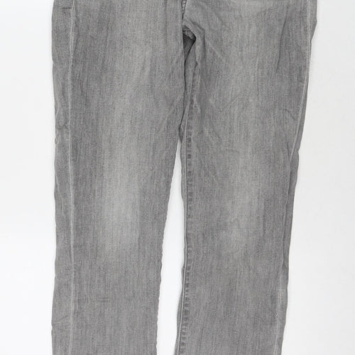 Levi's Womens Grey Polyester Blend Straight Jeans Size 28 in L29 in Regular Zip