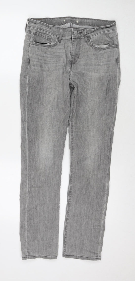 Levi's Womens Grey Polyester Blend Straight Jeans Size 28 in L29 in Regular Zip