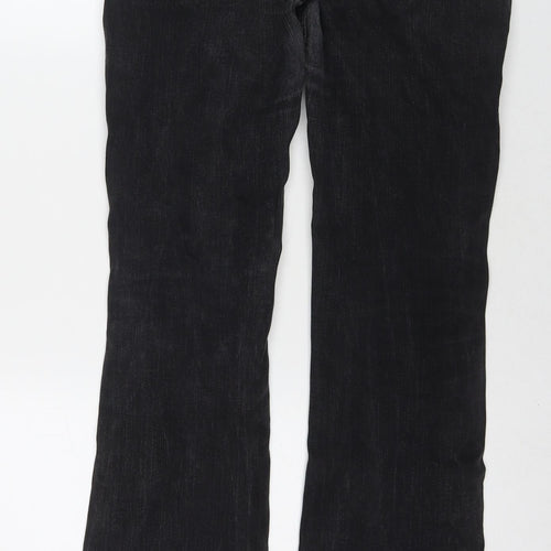 Topshop Womens Black Cotton Bootcut Jeans Size 34 in L34 in Regular Zip