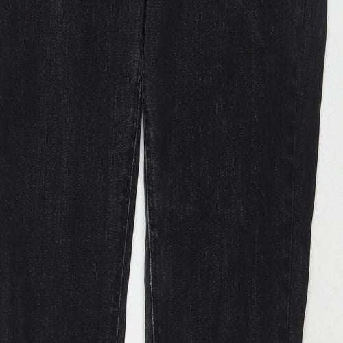 Topshop Womens Black Cotton Bootcut Jeans Size 34 in L34 in Regular Zip