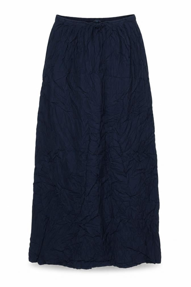 Front view of New Look women’s blue polyester maxi skirt, size UK 10, zip