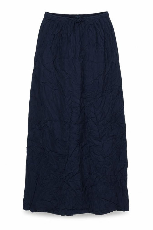 Front view of New Look women’s blue polyester maxi skirt, size UK 10, zip