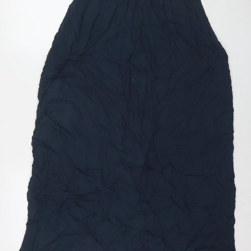 New Look Womens Blue Polyester Maxi Skirt Size 10 Zip