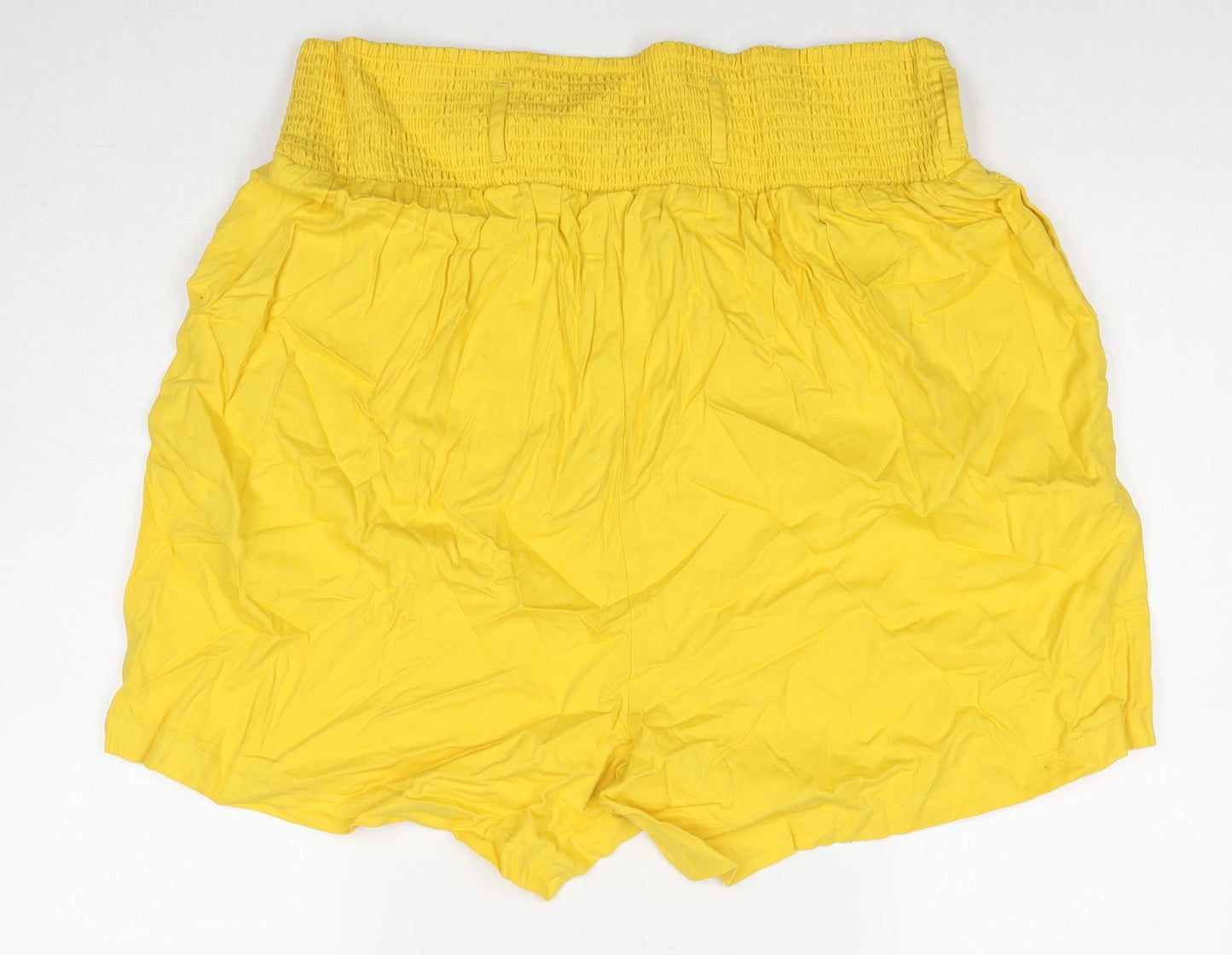 Lucky & Yak Womens Yellow Cotton Mom Shorts Size XL L5 in Regular Pull On