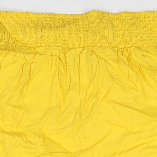 Lucky & Yak Womens Yellow Cotton Mom Shorts Size XL L5 in Regular Pull On