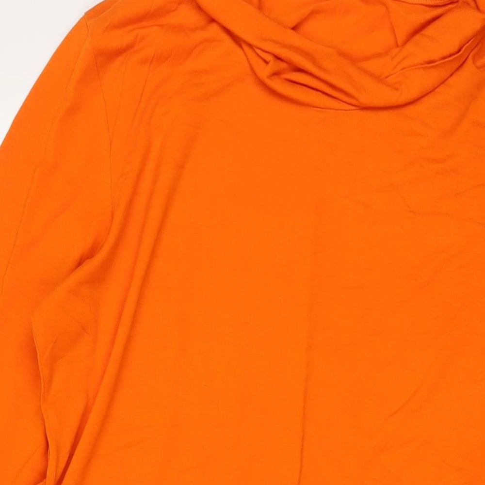 MissLook Womens Orange Cotton Blend Fit & Flare Size 2XL Cowl Neck Pullover